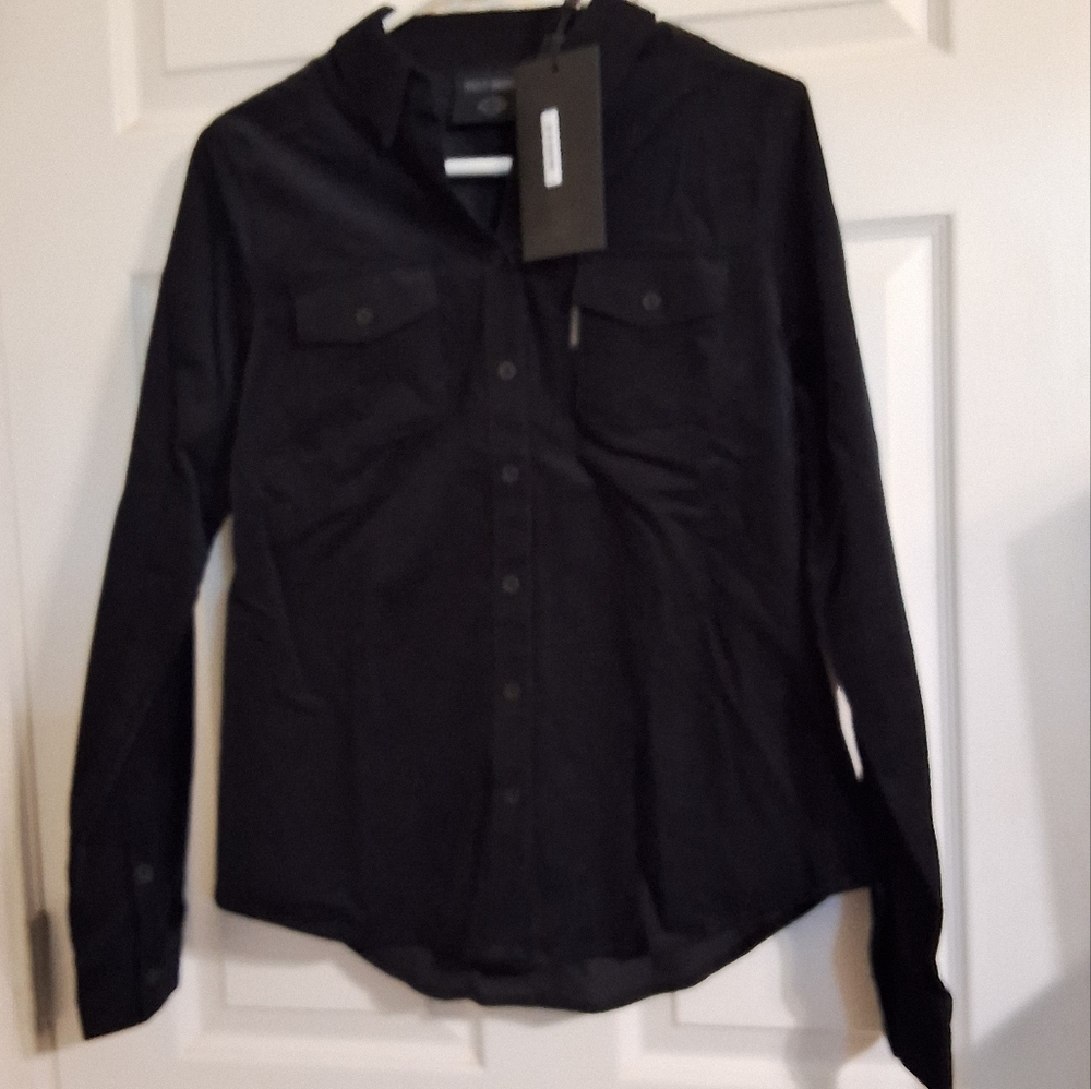 NWT HARLEY DAVIDSON LONG SLEEVE SHIRT WOVEN BLACK
